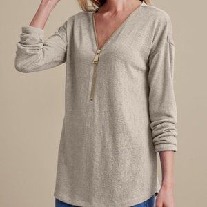 Soft Surroundings  Stone Valentina Zip Sweater